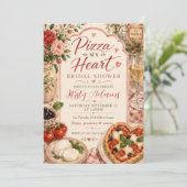 Pizza My Heart Bruiloftsborrel Kaart (Staand voorkant)