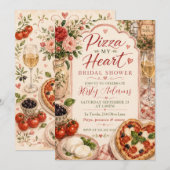 Pizza My Heart Bruiloftsborrel Kaart (Voorkant / Achterkant)