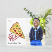 Pizza My Heart Classroom Photo Valentijnsdag Feestdagenkaart (Staand voorkant)