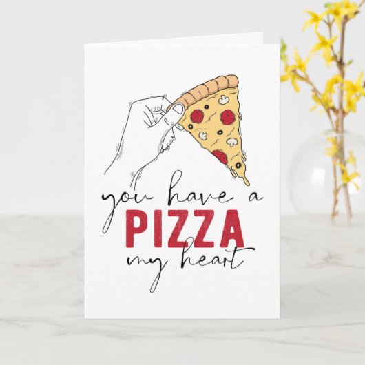 Pizza My Heart Groet Kaart (Gele Bloem)