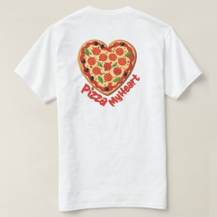 "Pizza My Heart" hartvormige pizza T-shirt
