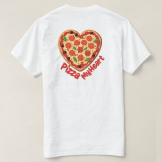 "Pizza My Heart" hartvormige pizza T-shirt