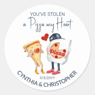 Pizza My Heart Huwelijk Ronde Sticker