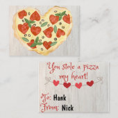 Pizza My Heart Kinder Classroom Valentijn Kaarten Notitiekaartje (Voorkant / Achterkant)