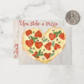 Pizza My Heart Kinder Classroom Valentijn Kaarten Notitiekaartje (Voorkant / Achterkant in situ)