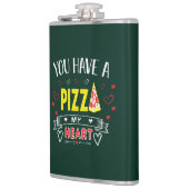 Pizza My Heart Romantisch Grappig Quote Heupfles (Links)