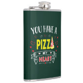 Pizza My Heart Romantisch Grappig Quote Heupfles (Rechts)