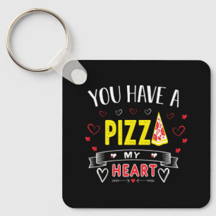 Pizza My Heart Romantisch Grappig Quote Sleutelhanger