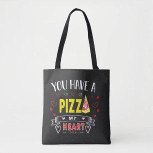 Pizza My Heart Romantisch Grappig Quote Tote Bag