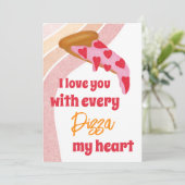 Pizza My Heart Schattigee Valentijn's Day Feestdagenkaart (Staand voorkant)