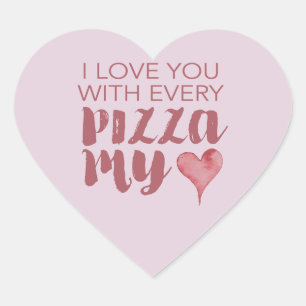Pizza My Heart Valentijns Hart Sticker