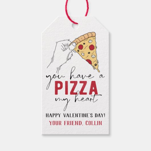 Pizza My Heart Valentijnsdag Cadeaulabel (Voorkant)