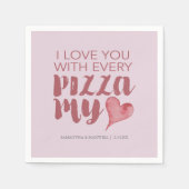 Pizza My Heart Valentijnsdag Thema Servet (Voorkant)