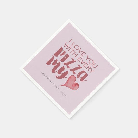 Pizza My Heart Valentijnsdag Thema Servet (Hoek)
