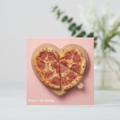 Pizza My Heart Valentine’s Day Feestdagenkaart (Staand voorkant)