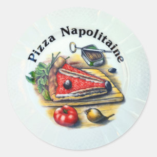 Pizza Napolitaine. Ronde Sticker