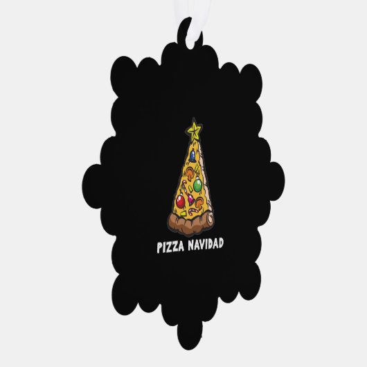 PIZZA NAVIDAD Italian Christmas Tree Humor Ornament Kaart (Rechts)