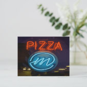 Pizza Neon Sign Briefkaart (Staand voorkant)