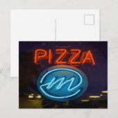 Pizza Neon Sign Briefkaart (Voorkant / Achterkant)