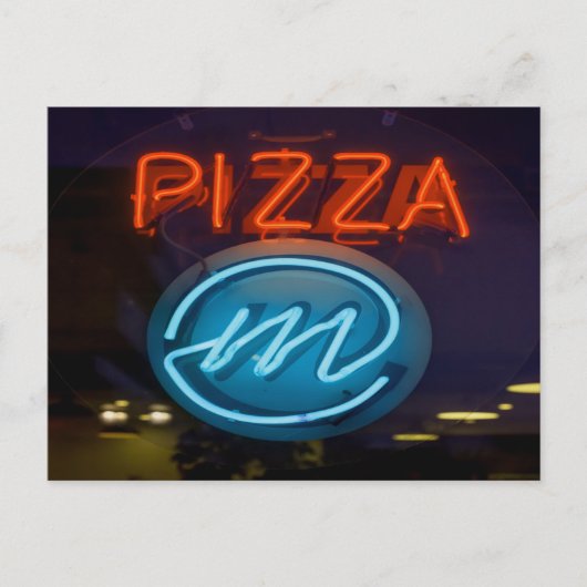Pizza Neon Sign Briefkaart (Voorkant)