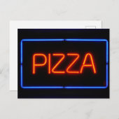 PIZZA Neon Sign Briefkaart (Voorkant / Achterkant)