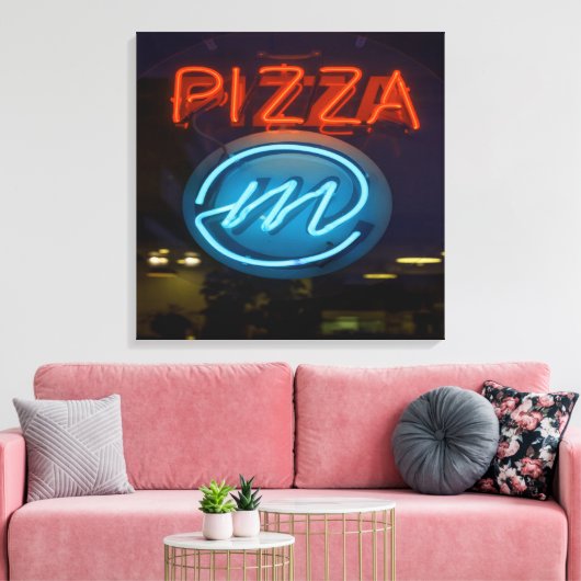 Pizza Neon Sign Canvas Afdruk (Insitu (Woonkamer))
