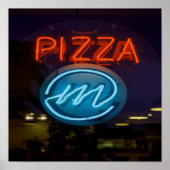 Pizza Neon Sign Poster (Voorkant)