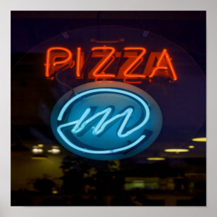Pizza Neon Sign Poster