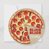 Pizza Neutrale Snee Snee Baby Shower Uitnodiging (Voorkant)