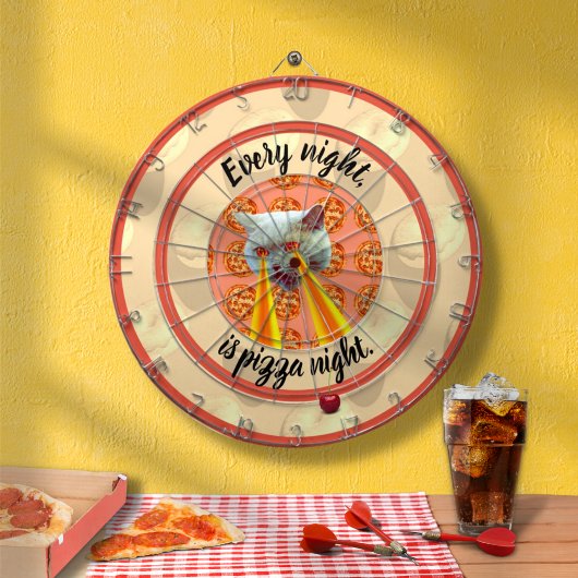 Pizza Night Cat Dart Board Dartbord