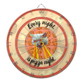 Pizza Night Cat Dart Board Dartbord (Voorkant)