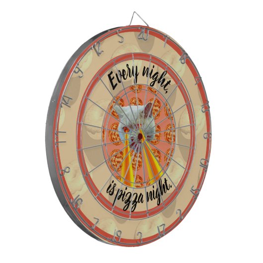 Pizza Night Cat Dart Board Dartbord (Voorkant Links)