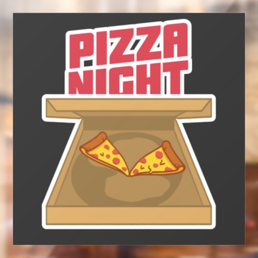 Pizza Night Raamsticker (Vel 2)