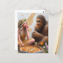 Pizza Night Sasquatch en de fee Briefkaart