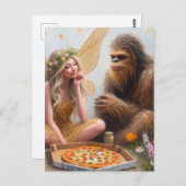 Pizza Night Sasquatch en de fee Briefkaart (Voorkant / Achterkant)