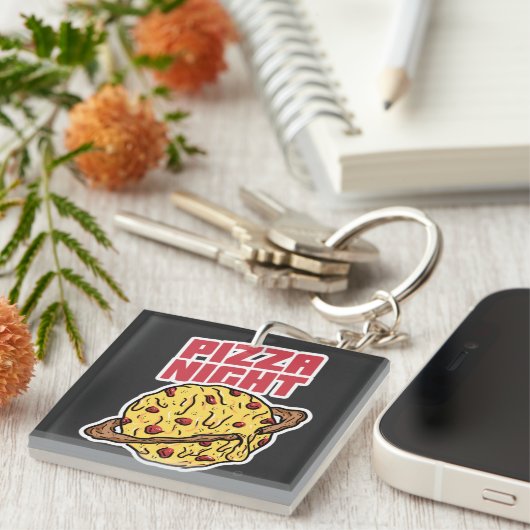 Pizza Night Sleutelhanger (Voorkant Rechts)