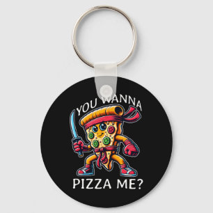 Pizza Ninja Karate Stijl Je Wilt Een Pizza Van Mij Sleutelhanger