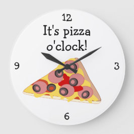 Pizza O'Clock, leuk eten grafisch Grote Klok