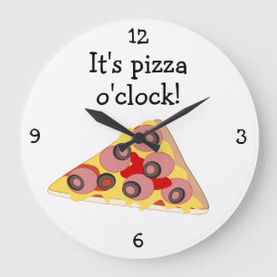 Pizza O'Clock, leuk eten grafisch Grote Klok