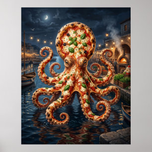 Pizza Octopus Haven Poster