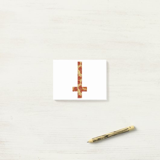 pizza omgekeerd kruis post-it® notes (Op bureau)