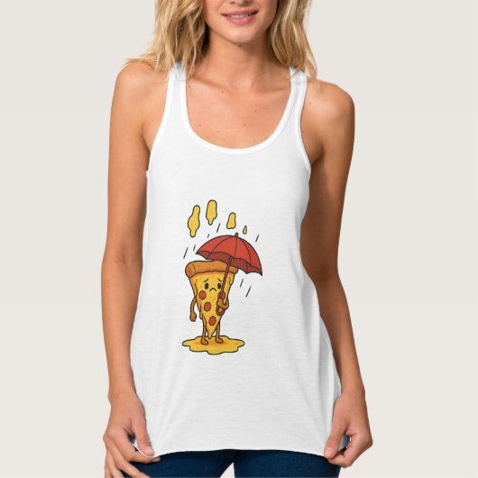 Pizza onder de kaasregen tanktop (Voorkant)