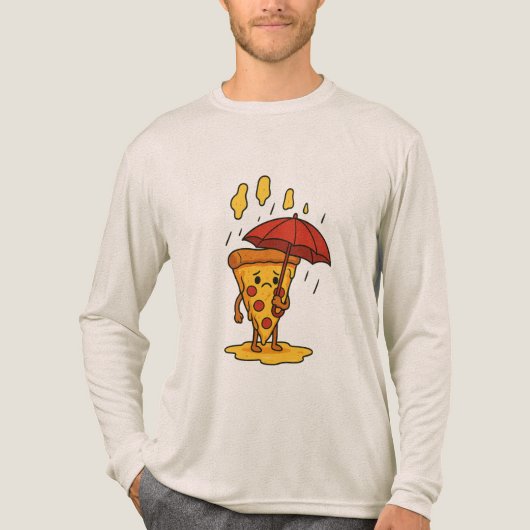 Pizza onder de kaasregen Tri-Blend shirt (Voorkant volledig)