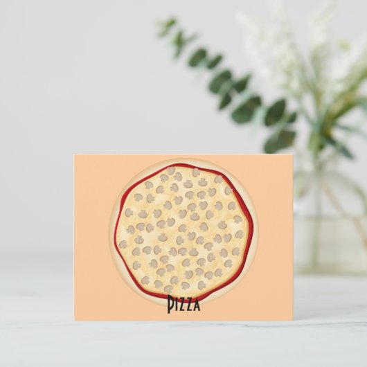 Pizza-ontvangstkaart voor paddenstoelen briefkaart (Staand voorkant)