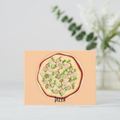 Pizza-ontvangstkaart voor paddenstoelen en paprika briefkaart (Staand voorkant)