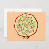 Pizza-ontvangstkaart voor paddenstoelen en paprika briefkaart (Voorkant / Achterkant)