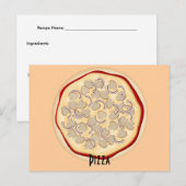 Pizza-ontvangstkaart voor paddenstoelen en uien briefkaart (Voorkant / Achterkant)
