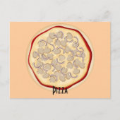 Pizza-ontvangstkaart voor paddenstoelen en uien briefkaart (Voorkant)