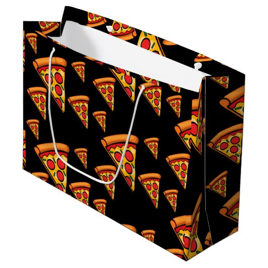 Pizza-ontwerp op vrijdag - Gift Bag - Groot Cadeauzakje (Voorkant Gekanteld)