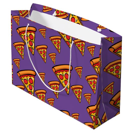 Pizza-ontwerp op vrijdag - Gift Bag - Groot Cadeauzakje (Achterkant Gekanteld)
